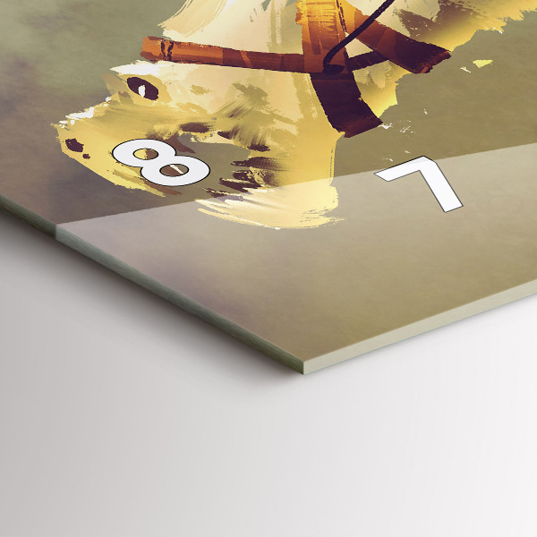 Horloge rectangulaire horizontale Illustration de cavalier de dragon