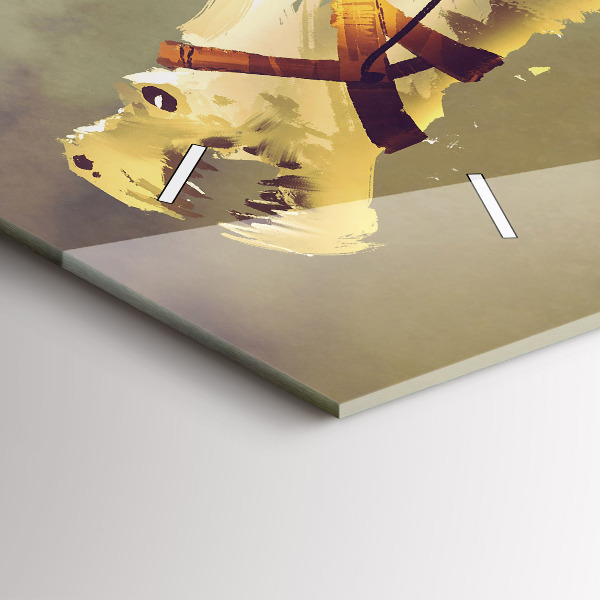 Horloge rectangulaire horizontale Illustration de cavalier de dragon