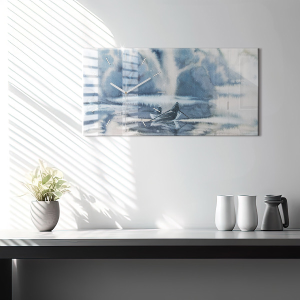 Horloge rectangulaire horizontale 'Lac d''hiver de Łódka'