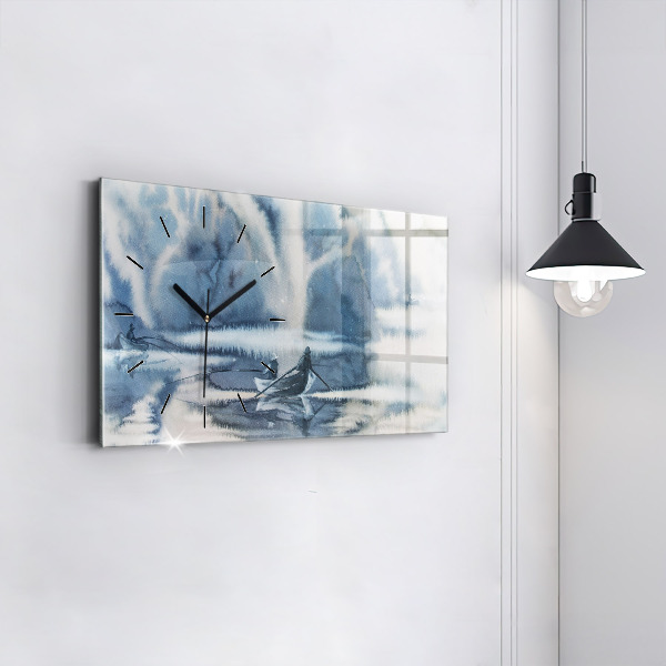 Horloge rectangulaire horizontale 'Lac d''hiver de Łódka'