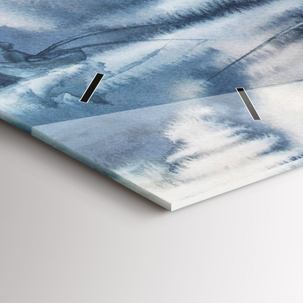 Horloge rectangulaire horizontale 'Lac d''hiver de Łódka'