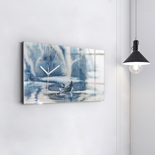 Horloge rectangulaire horizontale 'Lac d''hiver de Łódka'