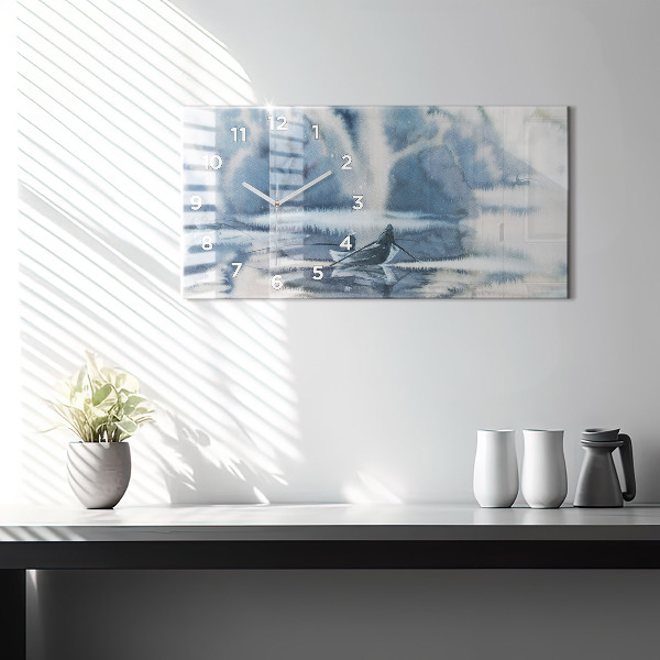 Horloge rectangulaire horizontale 'Lac d''hiver de Łódka'