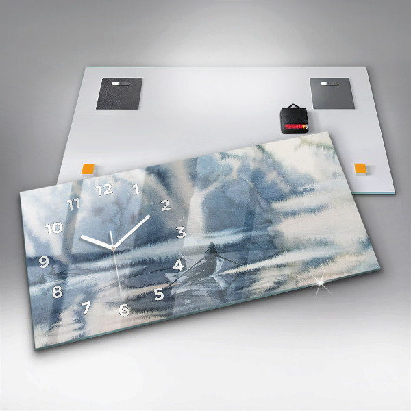 Horloge rectangulaire horizontale 'Lac d''hiver de Łódka'
