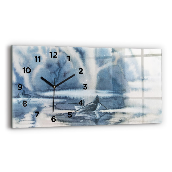 Horloge rectangulaire horizontale 'Lac d''hiver de Łódka'