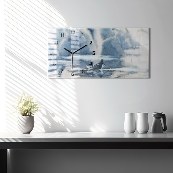 Horloge rectangulaire horizontale 'Lac d''hiver de Łódka'