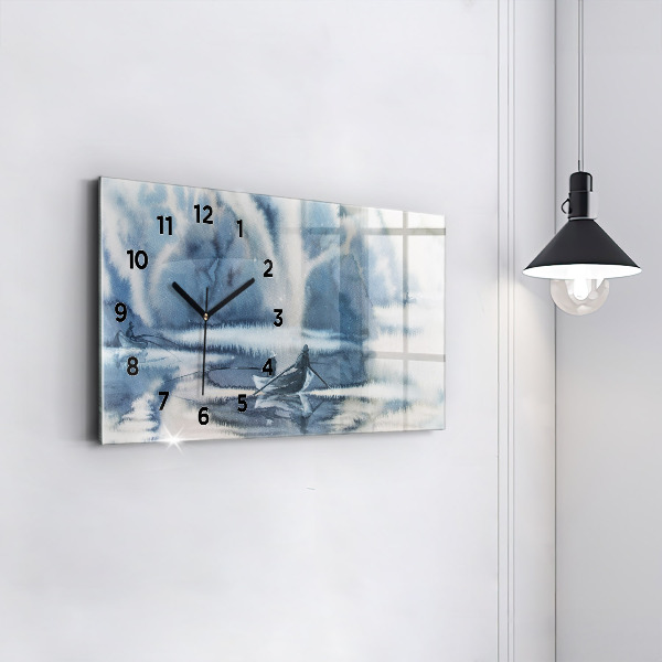 Horloge rectangulaire horizontale 'Lac d''hiver de Łódka'