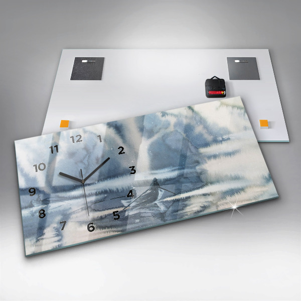 Horloge rectangulaire horizontale 'Lac d''hiver de Łódka'