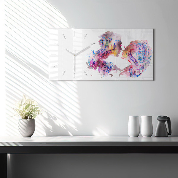 Horloge rectangulaire horizontale Deux corps, une âme