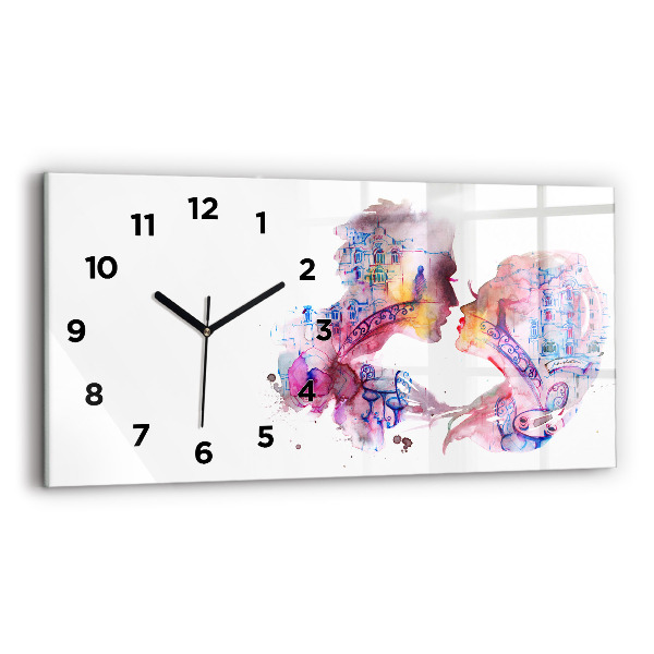 Horloge rectangulaire horizontale Deux corps, une âme
