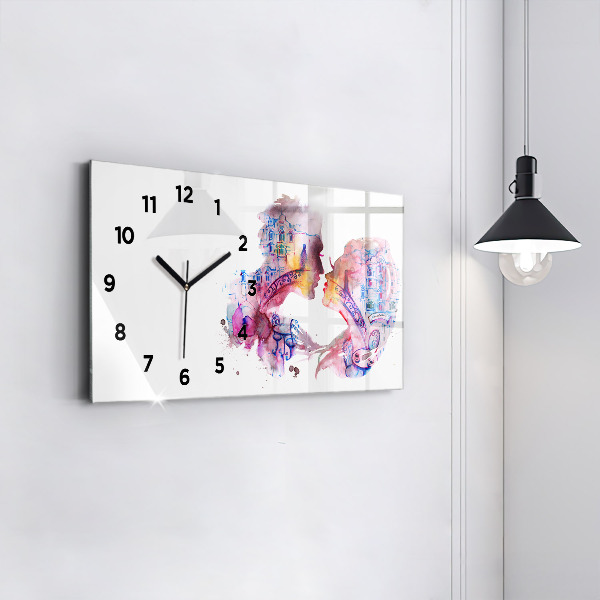 Horloge rectangulaire horizontale Deux corps, une âme