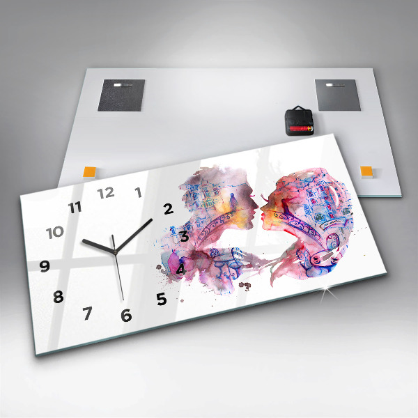 Horloge rectangulaire horizontale Deux corps, une âme