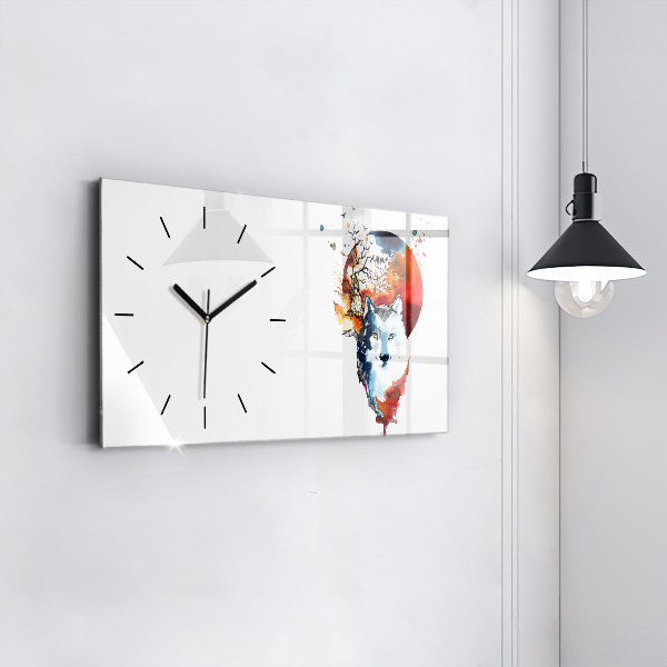 Horloge rectangulaire horizontale Pleine Lune et Luna du Loup-Garou