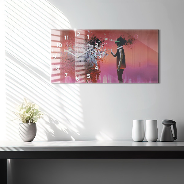 Horloge rectangulaire horizontale Cyberespace