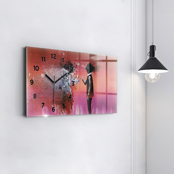 Horloge rectangulaire horizontale Cyberespace
