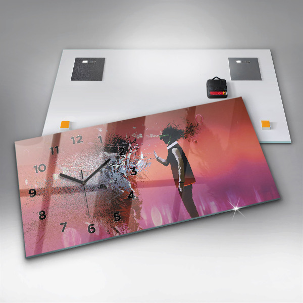 Horloge rectangulaire horizontale Cyberespace