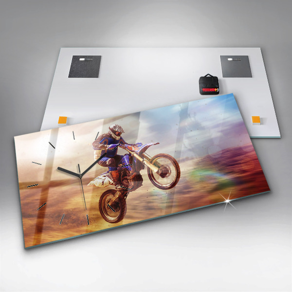 Horloge rectangulaire horizontale Motocross Enduro