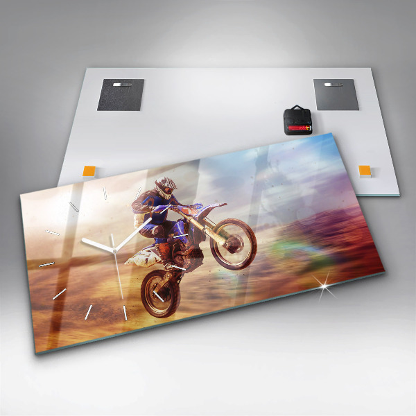 Horloge rectangulaire horizontale Motocross Enduro