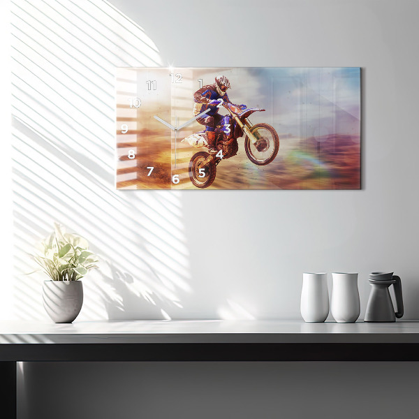 Horloge rectangulaire horizontale Motocross Enduro