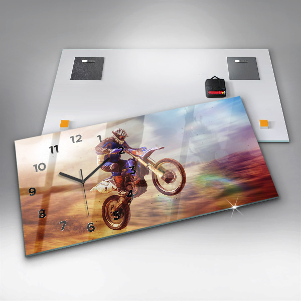 Horloge rectangulaire horizontale Motocross Enduro