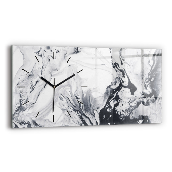 Horloge rectangulaire horizontale 'Marbre à l''encre abstrait'