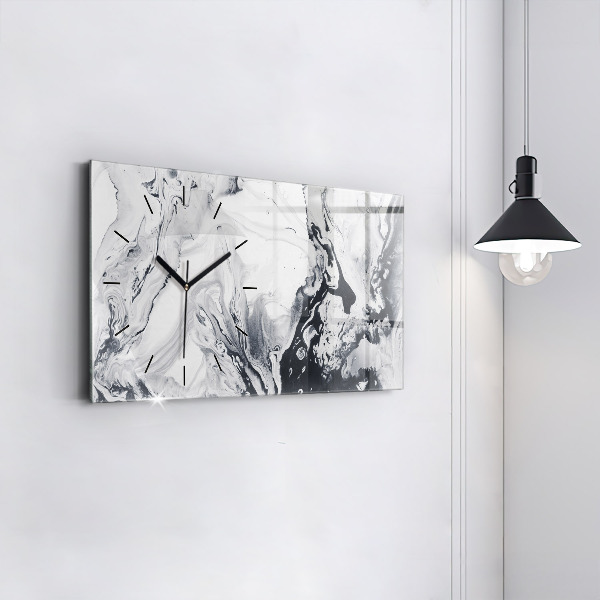 Horloge rectangulaire horizontale 'Marbre à l''encre abstrait'