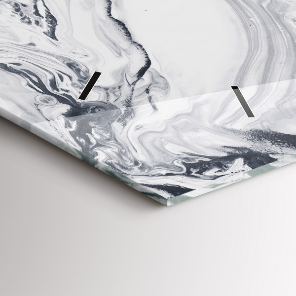 Horloge rectangulaire horizontale 'Marbre à l''encre abstrait'