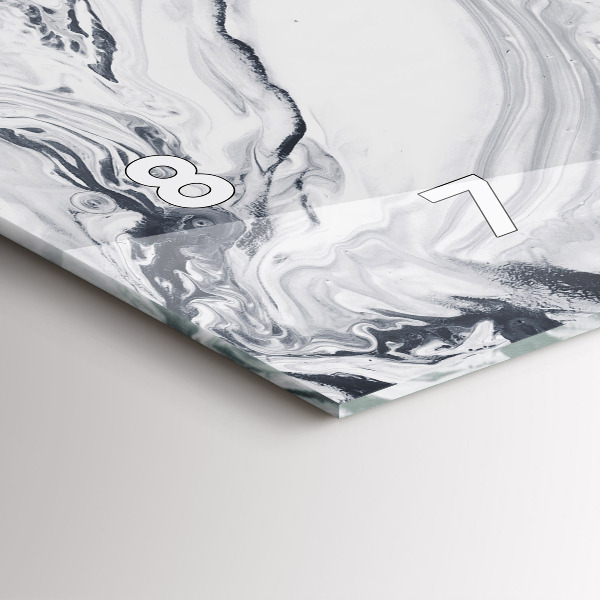 Horloge rectangulaire horizontale 'Marbre à l''encre abstrait'