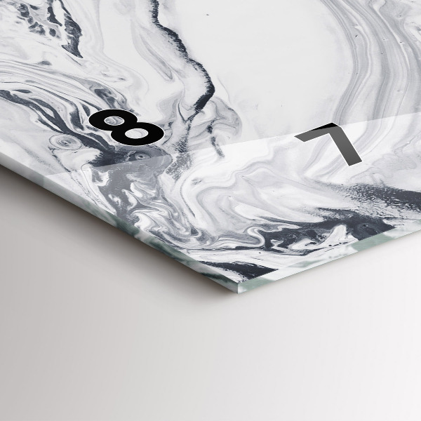 Horloge rectangulaire horizontale 'Marbre à l''encre abstrait'