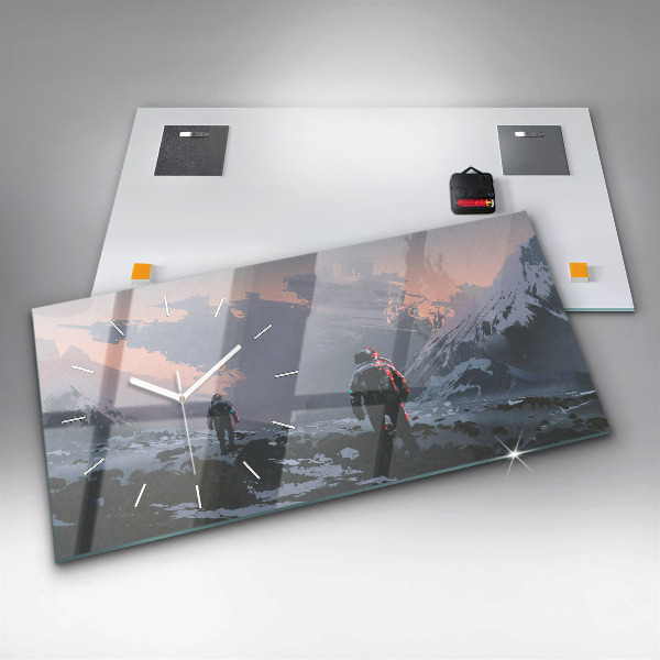 Horloge rectangulaire horizontale Astronautes de la Voie lactée