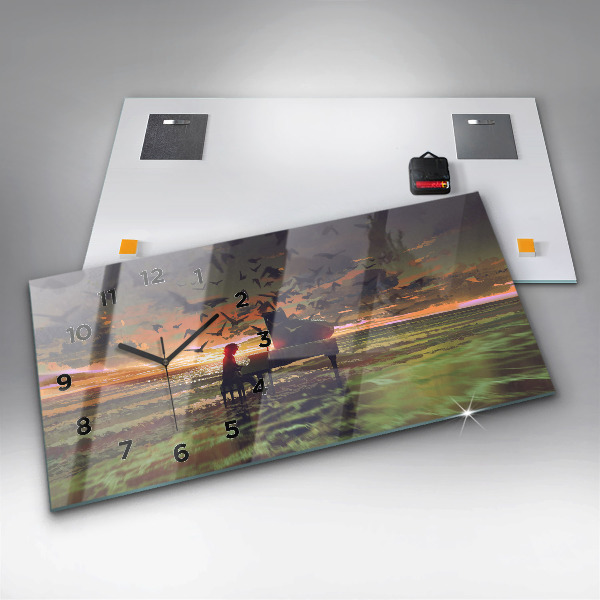 Horloge rectangulaire horizontale Concert sur la plage