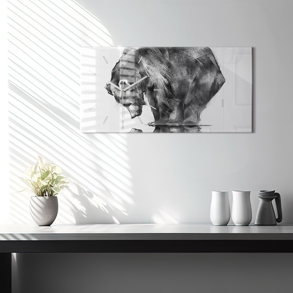 Horloge rectangulaire horizontale Ours de dessin animé