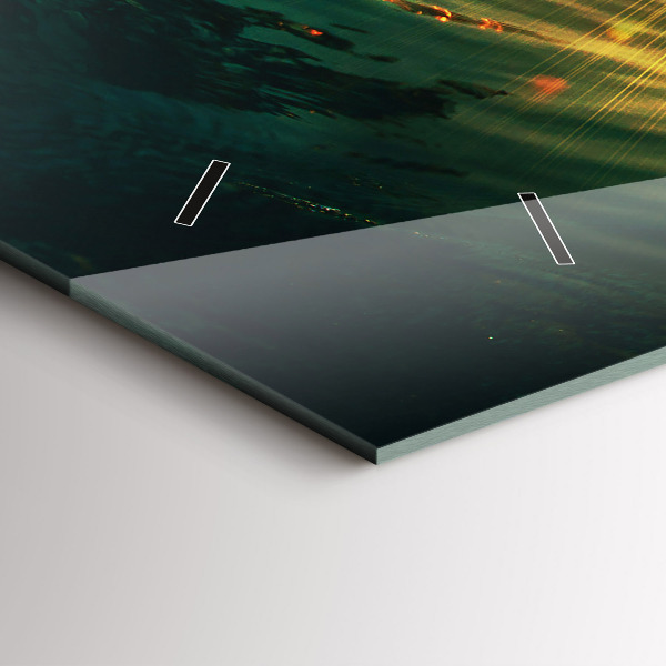 Horloge rectangulaire horizontale Perspective du coucher de soleil sur les vagues