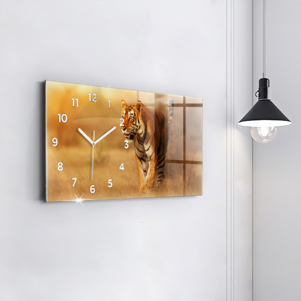 Horloge rectangulaire horizontale Chasse au tigre