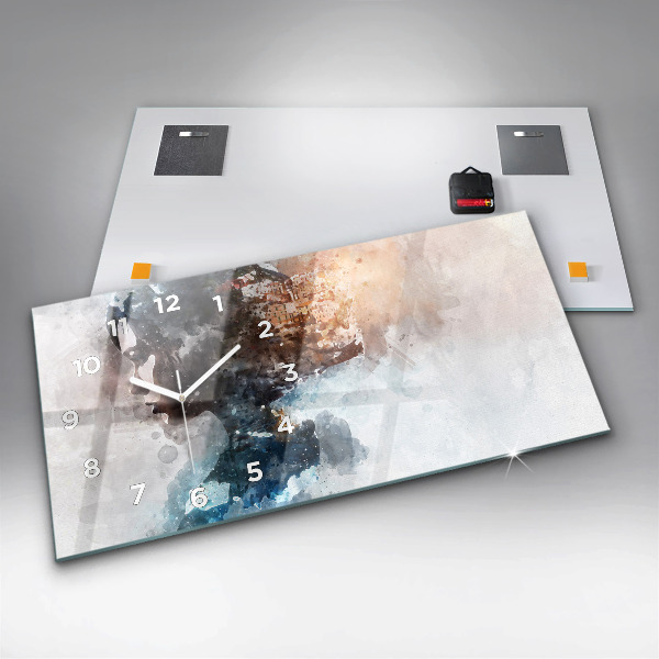 Horloge rectangulaire horizontale 'Le passé à l''arrière de la tête'