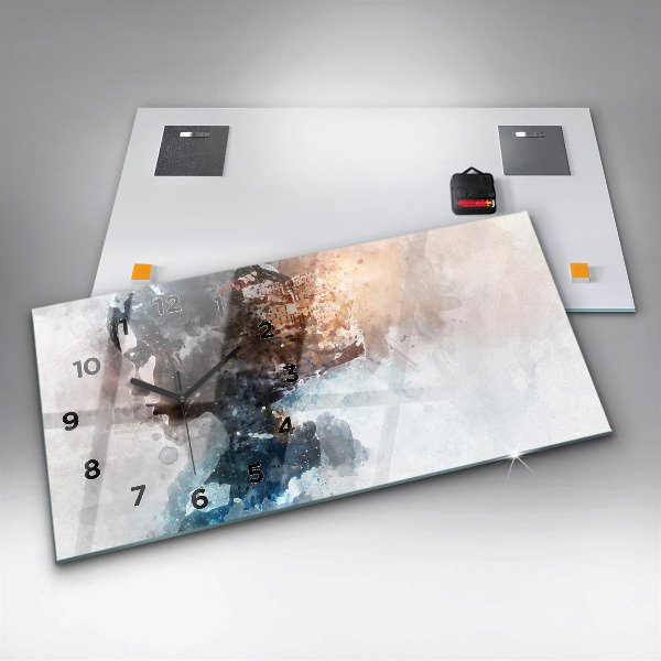 Horloge rectangulaire horizontale 'Le passé à l''arrière de la tête'