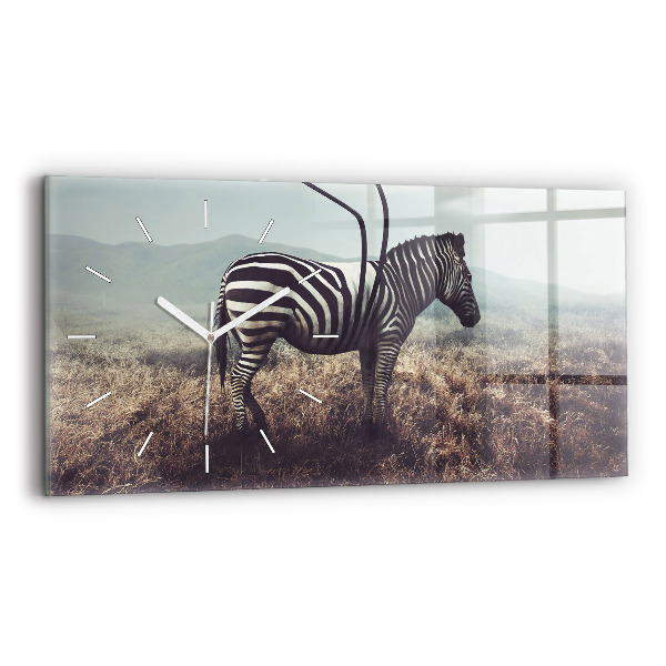 Horloge rectangulaire horizontale Zèbre – Abstraction