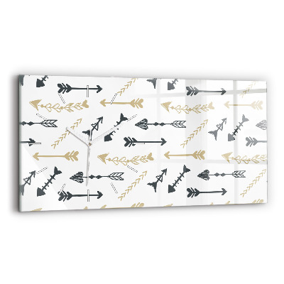 Horloge rectangulaire horizontale Motif hipster géométrique