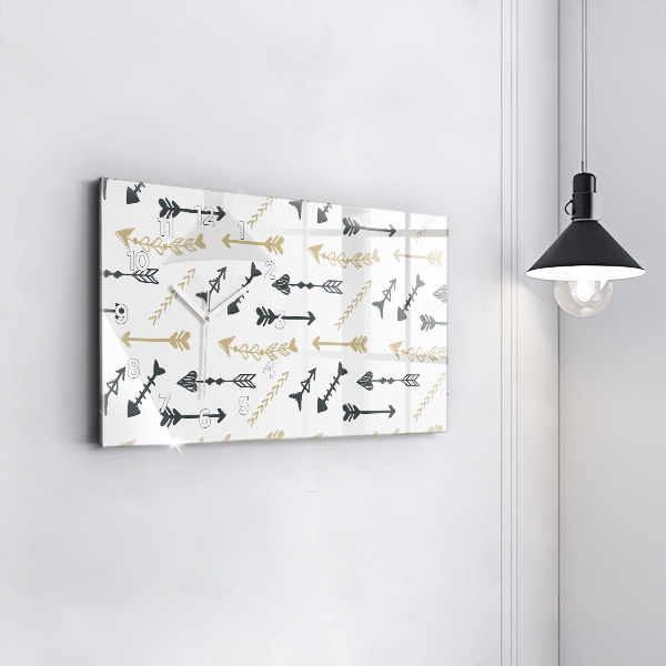 Horloge rectangulaire horizontale Motif hipster géométrique