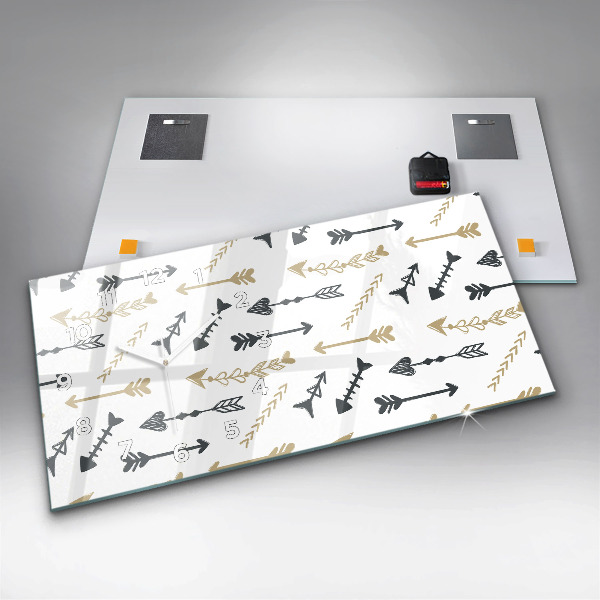 Horloge rectangulaire horizontale Motif hipster géométrique