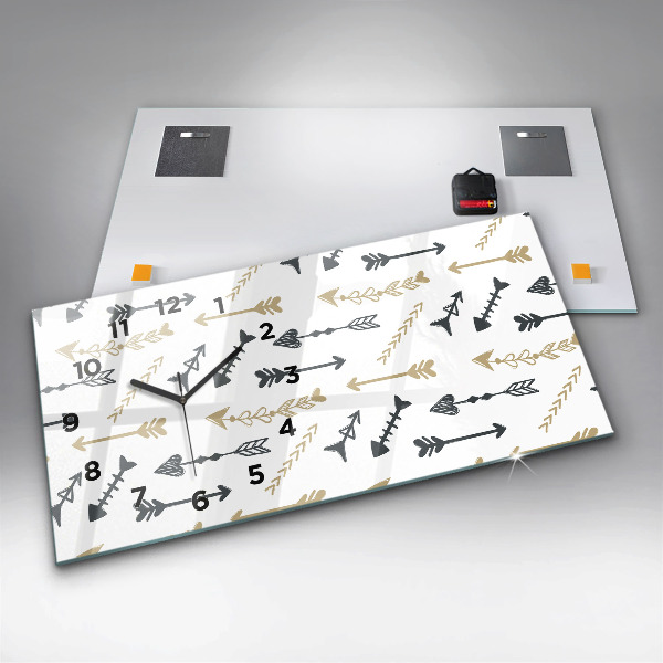 Horloge rectangulaire horizontale Motif hipster géométrique