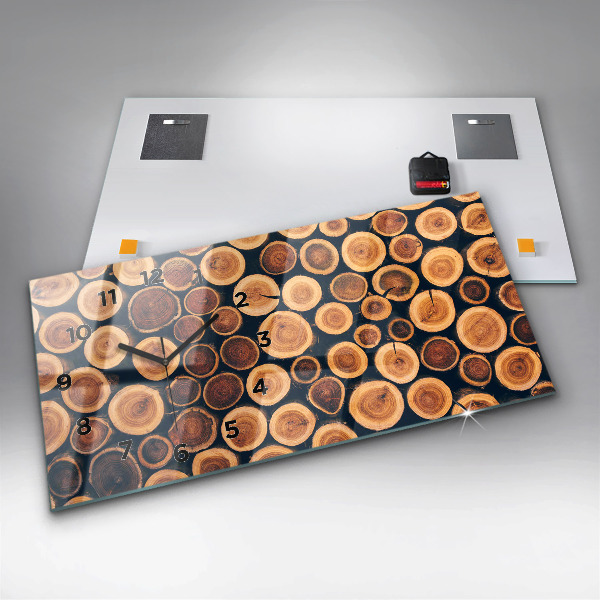 Horloge rectangulaire horizontale Bois