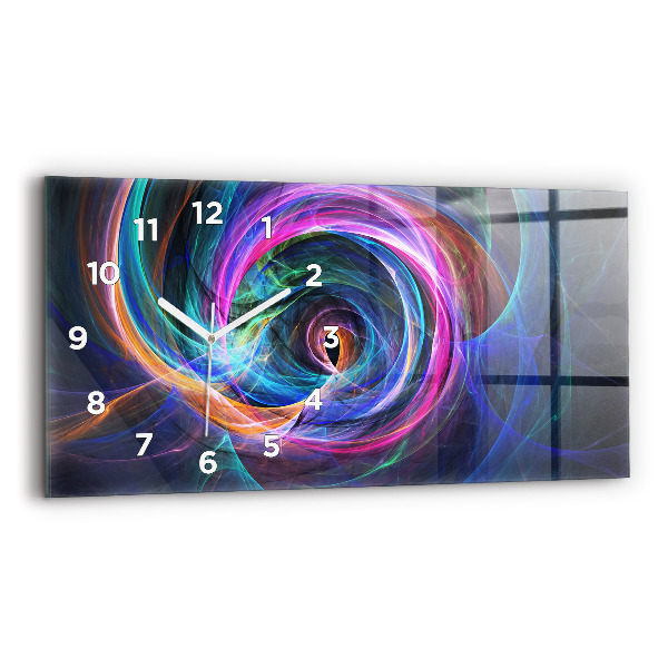 Horloge rectangulaire horizontale Fractale colorée