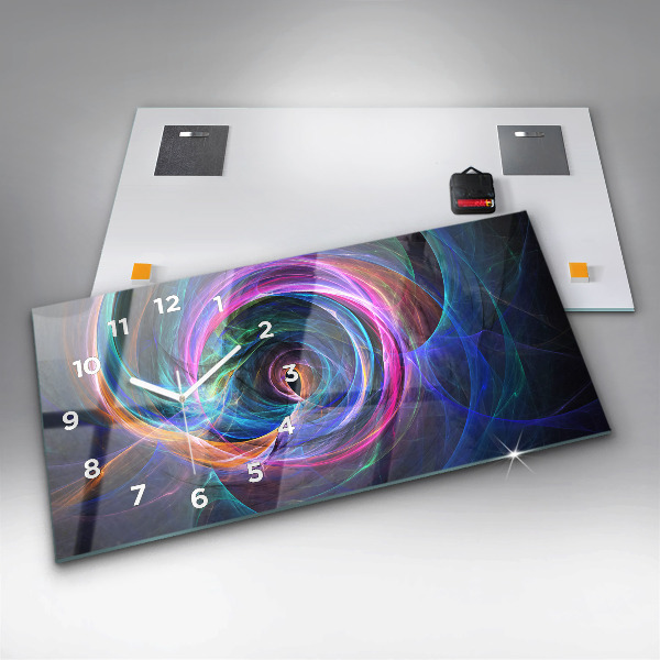 Horloge rectangulaire horizontale Fractale colorée