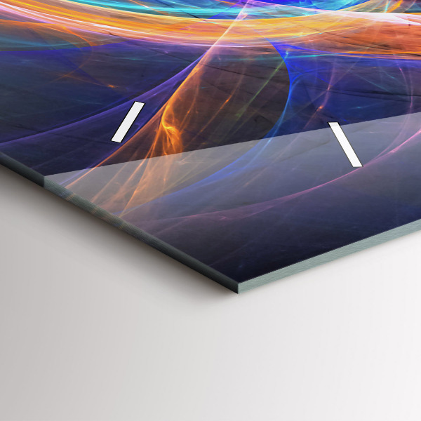 Horloge rectangulaire horizontale Fractale colorée