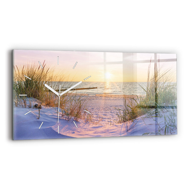 Horloge rectangulaire horizontale Mer ensoleillée polonaise