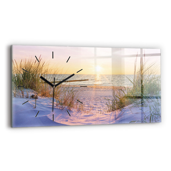 Horloge rectangulaire horizontale Mer ensoleillée polonaise