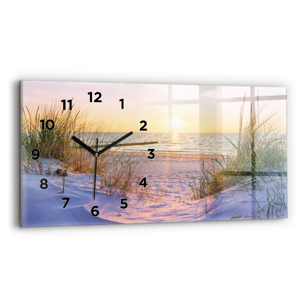 Horloge rectangulaire horizontale Mer ensoleillée polonaise