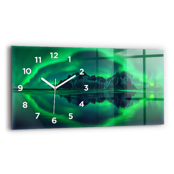 Horloge rectangulaire horizontale Aurores boréales