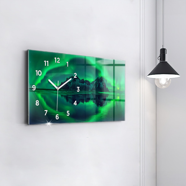 Horloge rectangulaire horizontale Aurores boréales